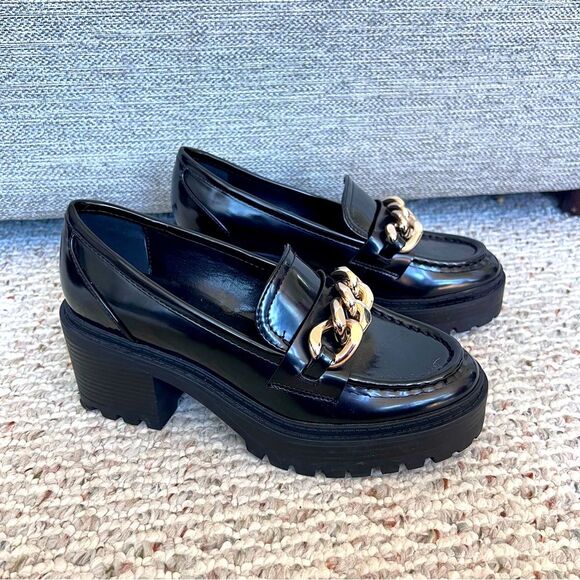 Guess Kimilee Platform Chunky Black Loafer Y2K - Picture 1 of 10